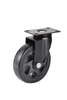 5'' Black Paint Medium Duty PU Swivel Stem Caster for Wheelchair Wheels 